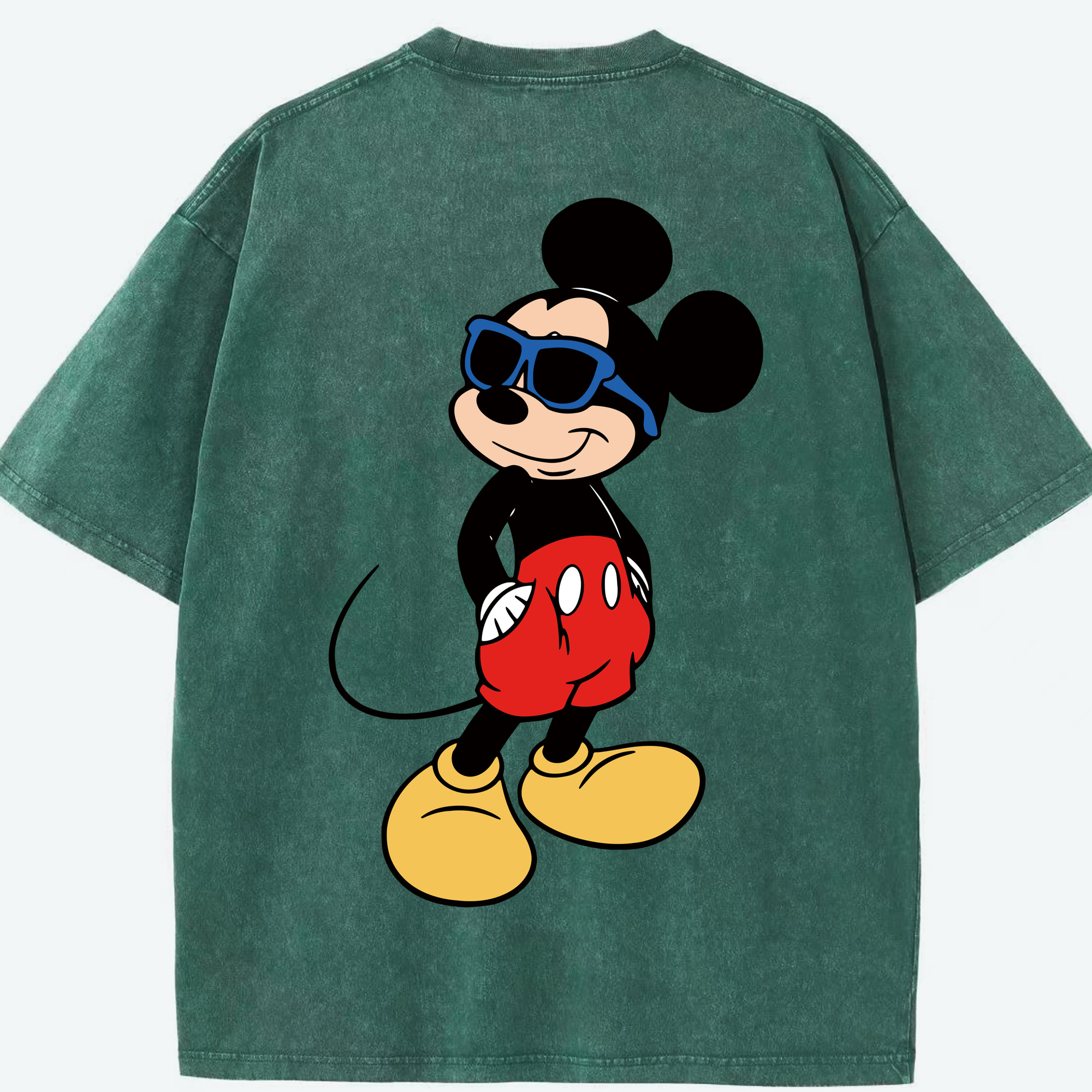 （画像用） ミッキーマウス Mickey Mouse 綿100% ヴィンテージ風 半袖Tシャツ（背面プリント）